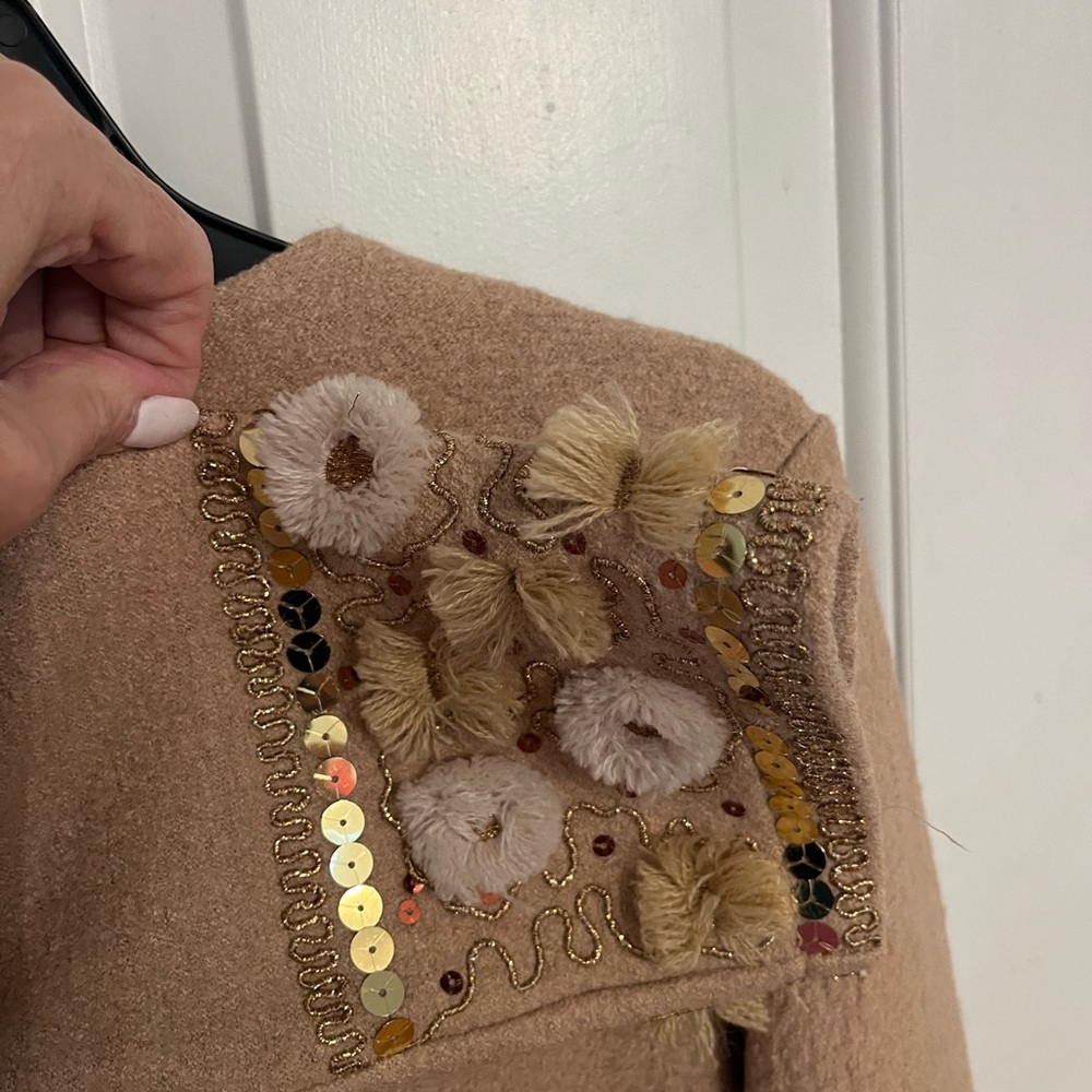Beige Made in Italy Women's Boiled Wool Jacket